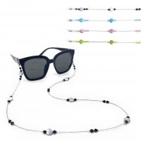 Harz Brillenkette, mit Glasperlen & Zinklegierung, Anti-Skidding & für Frau, keine, 2mm, Länge:ca. 76 cm, verkauft von PC