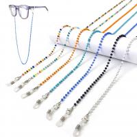 Stal nierdzewna 304 Łańcuch okularów, ze Kryształ, anty-poślizgu & dla kobiety, dostępnych więcej kolorów, 3.80mm, długość około 67 cm, sprzedane przez PC