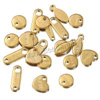 Stainless Steel Pendants, 304 Stainless Steel, Vacuum Ion Plating, DIY & different styles for choice, golden, 50PCs/Bag, Sold By Bag