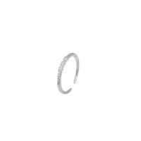 Sko Circonia Pierścień mosiężny Micro Pave, Mosiądz, Platerowane platyną, biżuteria moda & mikro utorować cyrkonia & dla kobiety, srebro, 17mm, sprzedane przez PC