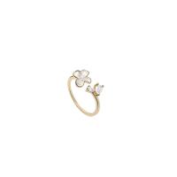 Cubic cirkónium Brass Finger Ring, Sárgaréz, valódi aranyozott, divat ékszerek & a nő & cirkónia, aranysárga, 17mm, Által értékesített PC
