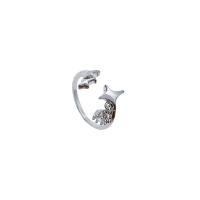Cubique anneau en laiton Circonia Micro Pave, Plaqué de platine, bijoux de mode & pavé de micro zircon & pour femme, argent, 17mm, Vendu par PC