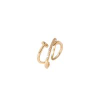 Anel de bronze pavimentar cúbico Circonia Micro, cobre, banhado a ouro genuino, joias de moda & micro pavimento em zircônia cúbica & para mulher, dourado, 17mm, vendido por PC