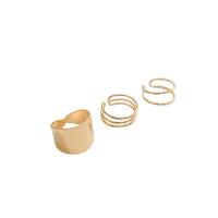 Divat Brass Ring Set, Sárgaréz, arany színű aranyozott, három darab & divat ékszerek & a nő, aranysárga, 17mm, Által értékesített PC