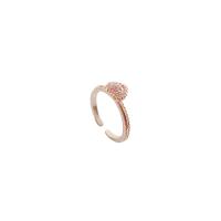 Cubic Zirconia Micro Pave Brass Ring, real gold plated, fashion jewelry & micro pave cubic zirconia & for woman, rose gold color, 17mm, Sold By PC