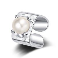 925 Sterling Silver Finger Rings, with Shell Pearl, plated, fashion jewelry & for woman, more colors for choice, 16mm,10mm,12mm, Sold By PC