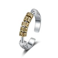 Sterling Silver Jewelry Finger Ring, 925 sterline d'argento, placcato, gioielli di moda & per la donna, due diversi colori, 16mm,4mm, Venduto da PC