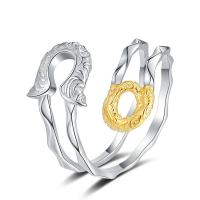 925 Sterling Silver Finger Rings, plated, fashion jewelry & for woman, two different colored, 16mm,16mm, Sold By PC