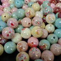 Tanjur akril perle, Krug, UV oplata, možete DIY, više boja za izbor, 16mm, Približno 100računala/Torba, Prodano By Torba