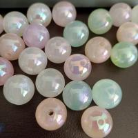 Perles  acrylique plaqué , Rond, Placage UV, DIY, couleurs mélangées, 16mm, Environ 100PC/sac, Vendu par sac