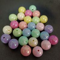 Perles  acrylique plaqué , Rond, Placage coloré, DIY, couleurs mélangées, 16mm, Environ 100PC/sac, Vendu par sac