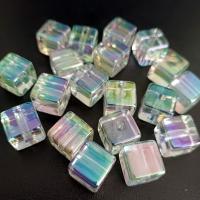 Plated Acrylic Beads, Square, UV plating, DIY, multi-colored, 14mm, Approx 100PCs/Bag, Sold By Bag
