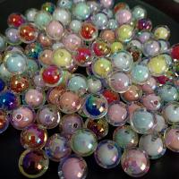 Plated Acrylic Beads, Round, UV plating, DIY, more colors for choice, 16mm, Approx 100PCs/Bag, Sold By Bag