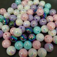 Belagte akryl perler, Runde, farverig forgyldt, du kan DIY, flere farver til valg, 16mm, Ca. 100pc'er/Bag, Solgt af Bag