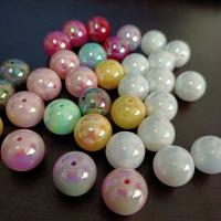 Plated Acrylic Beads, Round, colorful plated, DIY, more colors for choice, 16mm, Approx 100PCs/Bag, Sold By Bag