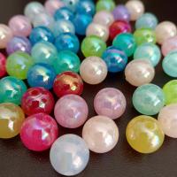 Plated Acrylic Beads, Round, colorful plated, DIY, more colors for choice, 14mm, Approx 340PCs/Bag, Sold By Bag