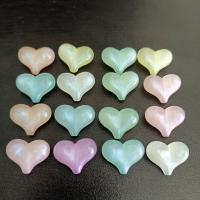 Guld Accent akryl perler, Heart, du kan DIY & luminated, flere farver til valg, 17x23mm, Ca. 290pc'er/Bag, Solgt af Bag