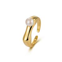 Ezüst ékszer Finger Ring, 925 ezüst, -val Édesvízi gyöngy, galvanizált, divat ékszerek & a nő, több színt a választás, nikkel, ólom és kadmium mentes, 16.9mm, Méret:14, Által értékesített PC
