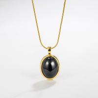 925 Sterling Silver Necklaces with Black Agate with 1.97inch extender chain plated fashion jewelry & for woman nickel lead & cadmium free Length Approx 15.74 Inch Sold By PC
