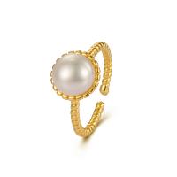 925 Sterling Silver Finger Rings with Freshwater Pearl plated fashion jewelry & for woman nickel lead & cadmium free 16.9mm US Ring Sold By PC