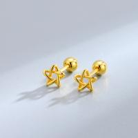 925 Sterling Silver Stud Earrings Star plated fashion jewelry & for woman nickel lead & cadmium free Sold By Pair