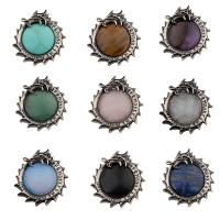 Gemstone Pendants Jewelry, with Tibetan Style, fashion jewelry & different materials for choice, 43x41x6mm, Hole:Approx 6mm, Sold By PC