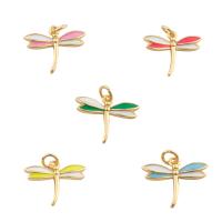 Brass Jewelry Pendants, Dragonfly, fashion jewelry & for woman & enamel, more colors for choice, nickel, lead & cadmium free, 14x15x2mm, Hole:Approx 1mm, Sold By PC