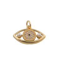 Cubic Zirconia Micro Pave Brass Pendant with Plastic Pearl fashion jewelry & micro pave cubic zirconia & for woman golden nickel lead & cadmium free Approx 1mm Sold By PC