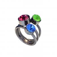 Brass Finger Ring with Crystal plated fashion jewelry & for woman nickel lead & cadmium free Sold By PC