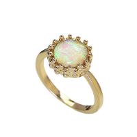 Brass Finger Ring with Resin gold color plated fashion jewelry & for woman golden nickel lead & cadmium free Sold By PC