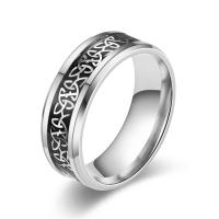 Пара кольца перста, Нержавеющая сталь 304, ювелирные изделия моды & Мужская & разный размер для выбора, серебряный, 8mm, продается PC