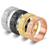 Rozsdamentes acél Finger Ring, 304 rozsdamentes acél, divat ékszerek & egynemű & különböző méretű a választás, több színt a választás, 8mm, Lyuk:Kb 1mm, Által értékesített PC
