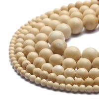 Gemstone Jewelry Beads Round DIY beige Sold Per Approx 38 cm Strand