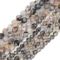 Natürliche Drachen Venen Achat Perlen, Drachenvenen Achat, DIY & verschiedene Größen vorhanden & facettierte, Bohrung:ca. 0.8mm, verkauft per ca. 36 cm Strang