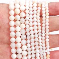 Perles naturelles de coquillage d'eau douce , coquille d'eau douce, Rond, DIY & normes différentes pour le choix, blanc, Trou:Environ 0.8mm, Vendu par 38 cm brin