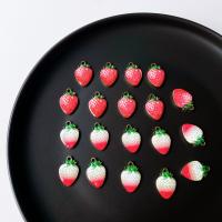 Tibetan Style Enamel Pendants, Strawberry, cute & DIY, more colors for choice, 21x15mm, Approx 100PCs/Bag, Sold By Bag