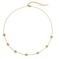Stainless Steel Jewelry Necklace 304 Stainless Steel with 5.5cm extender chain plated fashion jewelry golden Length 41.5 cm Sold By PC