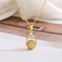 Cubic Zircon Micro Pave Brass Necklace, with 5cm extender chain, plated, fashion jewelry & different designs for choice & micro pave cubic zirconia, more colors for choice, nickel, lead & cadmium free, Length:45 cm, Sold By PC