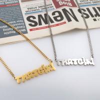 Stainless Steel Jewelry Necklace, 304 Stainless Steel, Alphabet Letter, plated, fashion jewelry & for woman, more colors for choice, nickel, lead & cadmium free, Length:Approx 40 cm, Sold By PC
