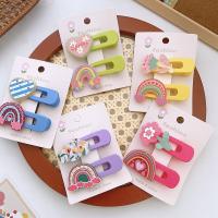 Hair Snap Clips, Acrylic, with Resin, handmade, Girl & different designs for choice, more colors for choice, nickel, lead & cadmium free, 60x25mm