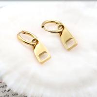 Titanium Steel  Earring, plated, fashion jewelry & for woman, gold, nickel, lead & cadmium free, Sold By Pair