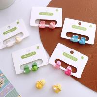 Hair Claw Clips, Plastic, with Resin, Heart, handmade, 2 pieces & Girl, more colors for choice, Sold By Set