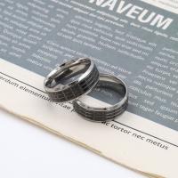 Titanium Steel Finger Ring, with Acrylic, fashion jewelry & for man, nickel, lead & cadmium free, 8mm, Sold By PC
