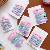 Hair Snap Clips Zinc Alloy handmade Girl & three pieces Sold By Set