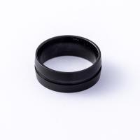 Vinger Ring in edelstaal, 304 roestvrij staal, plated, verschillende grootte voor keus & voor de mens, zwart, Verkocht door PC