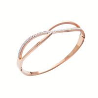 Stainless Steel Bangle, 304 Stainless Steel, Vacuum Ion Plating, micro pave rhinestone & for woman, more colors for choice, Sold By PC