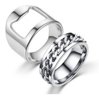 Rustfrit stål fingre Ringe, 304 rustfrit stål, mode smykker & for mennesket, flere farver til valg, nikkel, bly & cadmium fri, Solgt af sæt