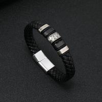 PU Leather Cord Bracelets, fashion jewelry & for man, 12mm, Sold By PC