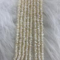 Perles nacres baroques de culture d'eau douce , perle d'eau douce cultivée, Irrégulière, DIY, blanc, 3.5-4mm, Vendu par Environ 37 cm brin