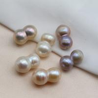 Cultured Baroque Freshwater Pearl Beads, DIY & half-drilled, more colors for choice, 8-10mm, Sold By PC
